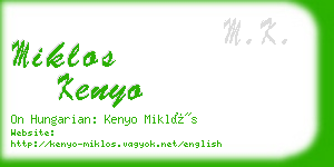 miklos kenyo business card